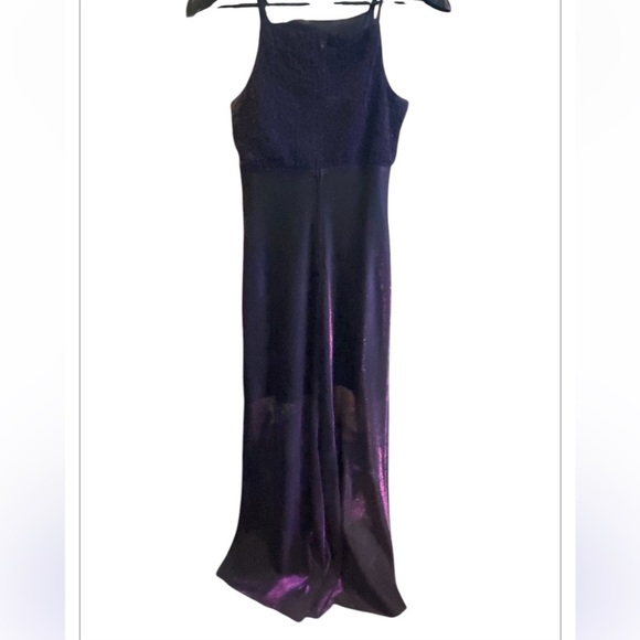 BETSEY AND ADAM METALLIC PURPLE GOWN SIZE 10 - Picture 2 of 10